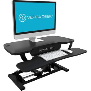 VERSADESK® PowerPro 36" x 24" Standing Desk Converter | 7.75" - 23.5" Electric Height Adjustable Sit to Stand Desk Riser w/Keyboard Tray & USB Hub - Ergonomic Workstation for Home & Office, Black