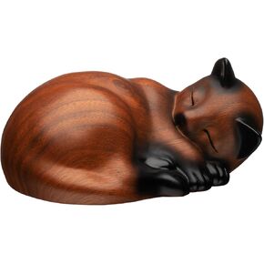 Pet Urns,Sleeping Resin Cremation Cat Urn, Cat Urns for Ashes, Small Animal Urn,Small Pet Urns (Black Walnut) in Saudi Arabia