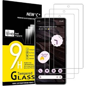 NEW'C [3 Pack Designed for Google Pixel 7a Screen Protector Tempered Glass, Bubble Free, Ultra Resistant