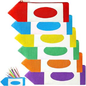 6 Pcs Crayon Shaped Case Pencil Shaped Stationery Bag Back to School Pencil Case Portable Pencil Bag with Zipper Cute Pouch Organizer for Boy Girl Kids Stationary Storage Back to School Gifts Supplies