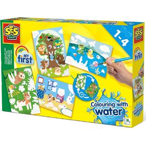 SES Creative: Coloring with Water - Hidden Animals - No-Mess Painting, Magic Animal Reveal, Reusable Drawings, Toy Arts Set, Baby-Toddler-Kids Ages 1+
