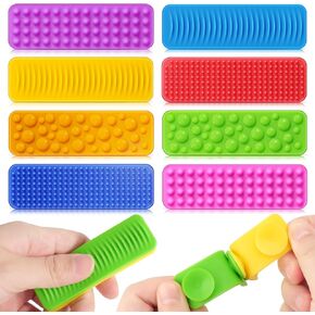 Sensory Fidget Toys Kids Adults: 8 Pack Textured Suction Toys for Autism Kids Calming - Sensory Stickers for Anxiety Relief Items - Fidget Strips for Classroom Office Desk