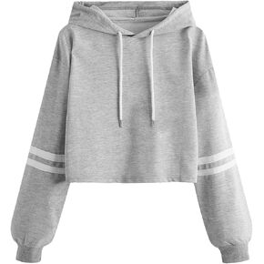 سويت شيرت سويت شيرت نسائي من SweatyRocks بطباعة حروف ملونة وأكمام طويلة وغطاء للرأس
