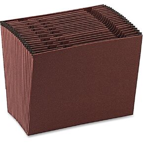 Pendaflex ER17A Earthwise Leather-Look Expanding File, Open Top, A-Z Index, 12 x 10,Red