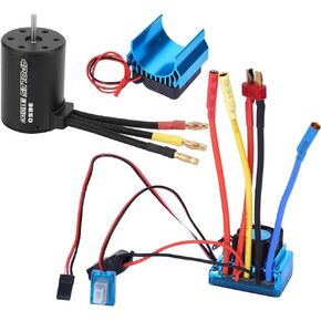 3650 Motor and ESC,1/10 RC Car Accessory 3100KV Motor 45A/60A/80A/120ABrushless ESC + Heat Sink Combination kit (120A) Model Car Accessories Motor and Esc Combo
