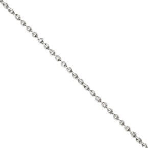 The Black Bow 2mm Rhodium Plated Sterling Silver Solid Cable Chain Necklace