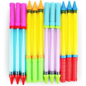 Boley Crayon Super Soaker - مجموعة ألعاب حفلات حمام السباحة طويلة المدى مكونة من 12 قطعة مقاس 17 بوصة - مسدسات مياه كبيرة للأطفال والكبار - للأعمار من 3 سنوات فما فوق!