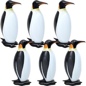 Liliful 6 Pcs 1.67 ft Tall Inflatable Penguins Large Walking Penguin Balloons Blow Outdoor for Summer Pool Birthday Party Decorations Figurines