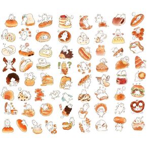 Seasonstorm Cute Bunny Bread Precut Anti-UV Decoration Notebook Planner Stickers Scrapbooking Diary Sticky Paper Flakes (PK408)