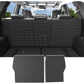 powoq Trunk Mat Compatible with 2021-2024 KIA Sorento/Hybrid/PHEV Cargo Liner with Backrest Mats Replacement for KIA Sorento 2021 2022 2023 2024 Accessories(Trunk Mats with Backrest Mat)