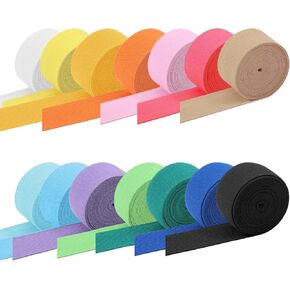 GLOBLELAND 14 Rolls 30Yards/28M Colorful Elastic Bands Elastic Solid Color Trim Ribbon Sewing Stretch Bands for Sewing Crafts DIY Comforter Cuffs Hair Ties Headbands