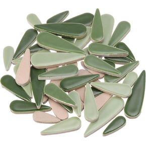 MECCANIXITY Petal Mosaic Tiles for Crafts 100g Tear Drop Porcelain Mosaic Tiles for Mosaic Art Projects and Outdoor Decorations Black+Gray+White