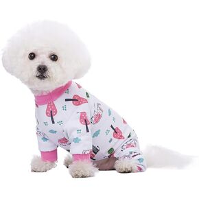 Pink Puppy Christmas Dog Clothes Pajamas for Small Medium Dogs Girl Boy,Funny Pet Cat Dog Shirts Costume Sweaters Pjs Onesie Shirt,Doggie Onesies Cat Pet Outfit Frenchie Clothes