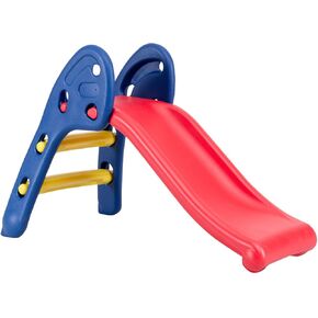 Baby Joy Folding Slide, Indoor First Slide Plastic Play Slide Climber Kids (Floral Rail +Basketball Hoop) in Kuwait