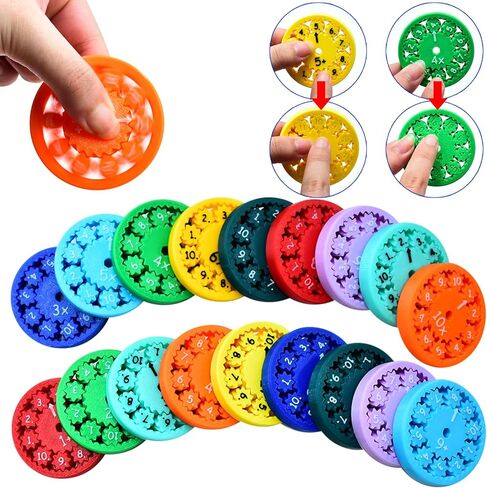 MEIEST Math Fidget Spinners، أدوات حقائق الرياضيات التعليمية المضحكة، لعبة ألعاب تعلم وتعليم الرياضيات، هدية إبداعية (18 قطعة) in Kuwait
