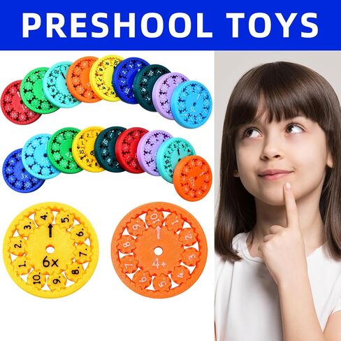 MEIEST Math Fidget Spinners، أدوات حقائق الرياضيات التعليمية المضحكة، لعبة ألعاب تعلم وتعليم الرياضيات، هدية إبداعية (18 قطعة) in Kuwait