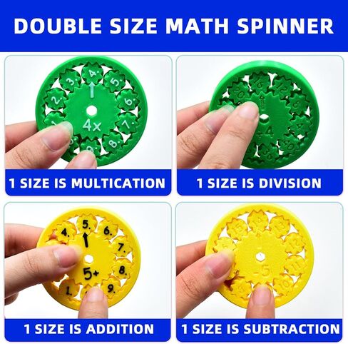 MEIEST Math Fidget Spinners، أدوات حقائق الرياضيات التعليمية المضحكة، لعبة ألعاب تعلم وتعليم الرياضيات، هدية إبداعية (18 قطعة) in Kuwait