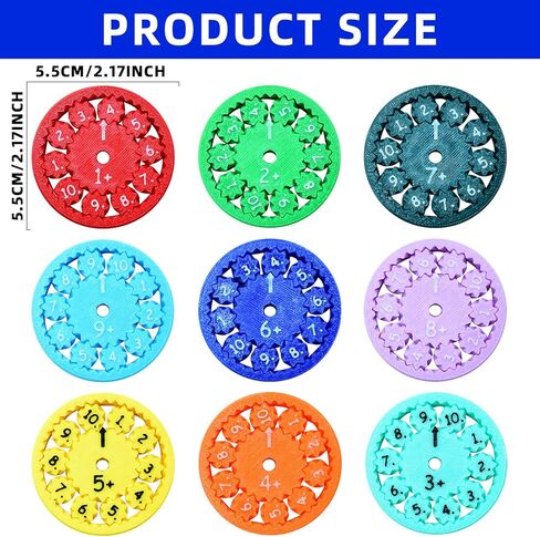 MEIEST Math Fidget Spinners، أدوات حقائق الرياضيات التعليمية المضحكة، لعبة ألعاب تعلم وتعليم الرياضيات، هدية إبداعية (18 قطعة) in Kuwait