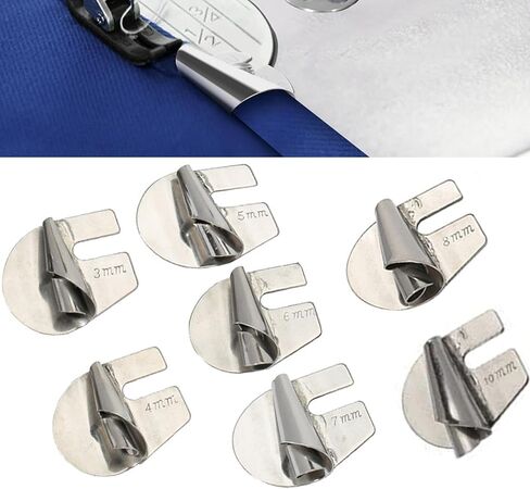 Universal Sewing Rolled Hemmer Foot Set, 7Pcs Wide Rolled Hem Pressure Foot, 3mm-10mm Wide Narrow Rolled Hem Sewing Machine Presser Foot Kit, Seam Guide for Sewing Machine, Home Industrial Sewing Mach in Saudi Arabia