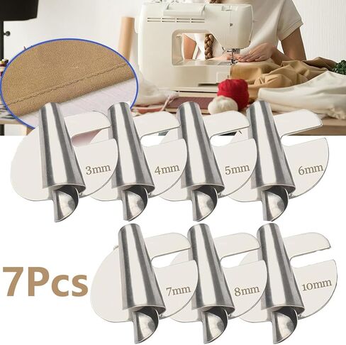 Universal Sewing Rolled Hemmer Foot Set, 7Pcs Wide Rolled Hem Pressure Foot, 3mm-10mm Wide Narrow Rolled Hem Sewing Machine Presser Foot Kit, Seam Guide for Sewing Machine, Home Industrial Sewing Mach in Saudi Arabia