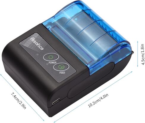 Receipt Printer, Portable Mini Thermal Printer 2 inch Wireless USB Receipt Bill Ticket Printer with 58mm Print Paper Compatible with Android Windows for Small Business Restaurant Sales in Kuwait
