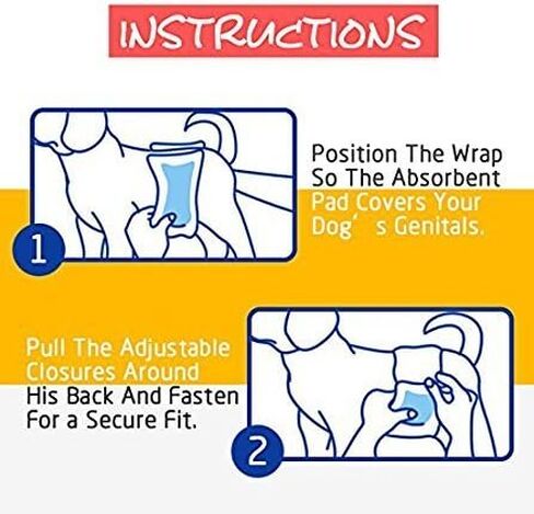 Disposable Male Wrap Dog Diapers Dog Wraps, Super Absorbent Leak-Proof Fit, 48 Count (Small) in Saudi Arabia