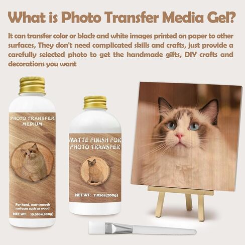WAN2TLK Photo Transfer Medium Kit, with Gloss Varnish, Gel Medium for Photo Transfer Can Transferring Photos to Wood and Other Hard Surfaces, Ideal for DIY Wood Photo (Gloss Finish) in Saudi Arabia