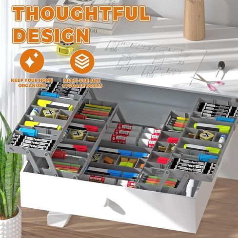3 Tier Drawer Organizer - Expandable Junk Drawer Organizer Smart Office Supply Organizer, Folding Kitchen Drawer Storage Multi Level Desk Organizer for Makeup, Jewelry, Cosmetics Storage(2 Row 3 Tier) in Saudi Arabia