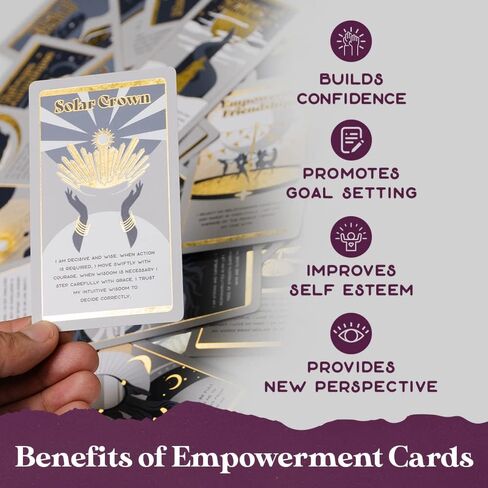 PURPLE CANYON Empowerment Cards for Women and Men | Positive Affirmations Cards for Motivation and Inspiration | Mindfulness Cards for Self Care | Beautiful Gold Foil 52 Card Deck in Kuwait