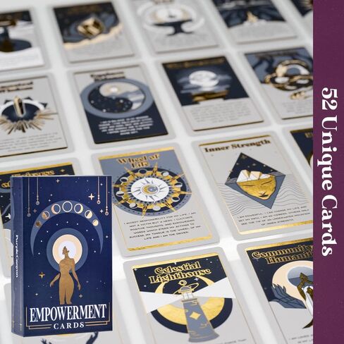 PURPLE CANYON Empowerment Cards for Women and Men | Positive Affirmations Cards for Motivation and Inspiration | Mindfulness Cards for Self Care | Beautiful Gold Foil 52 Card Deck in Kuwait