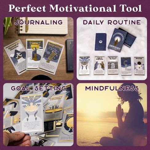 PURPLE CANYON Empowerment Cards for Women and Men | Positive Affirmations Cards for Motivation and Inspiration | Mindfulness Cards for Self Care | Beautiful Gold Foil 52 Card Deck in Kuwait