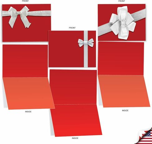 The Best Card Company - 10 Blank Christmas Note Cards with Envelopes (4 x 5.12 Inch) - Fun Assorted Holiday Notecard Set - Retro Tannenbaum M6648XSB in Kuwait