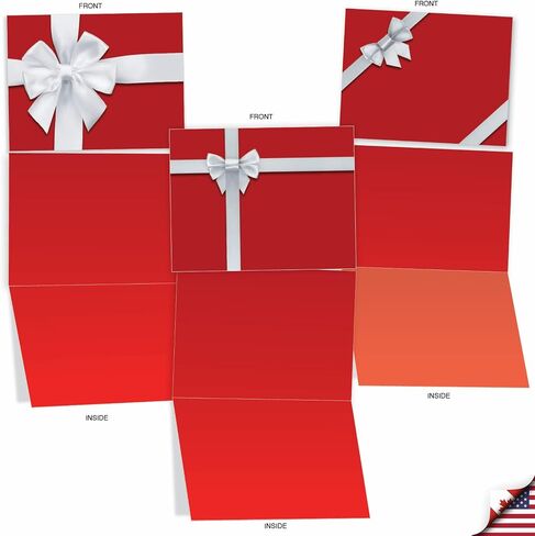The Best Card Company - 10 Blank Christmas Note Cards with Envelopes (4 x 5.12 Inch) - Fun Assorted Holiday Notecard Set - Retro Tannenbaum M6648XSB in Kuwait