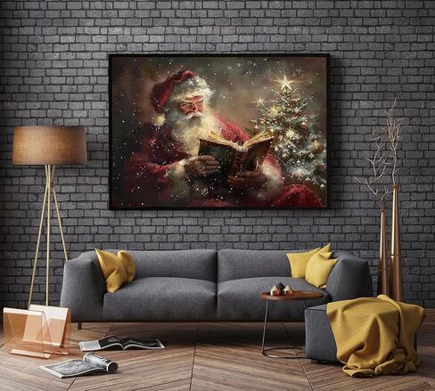 5D الشتاء عيد الميلاد الماس مجموعات الطلاء للبالغين المبتدئين، عيد الميلاد سانتا كلوز قراءة كتاب الماس الفن عدة، DIY كامل جولة الحفر الماس نقطة جوهرة الفن مجموعات للبالغين، ديكور جدار المنزل 15.7x11.8 بوصة in Kuwait