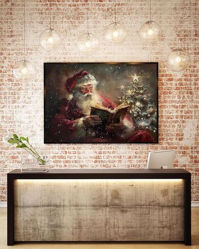 5D الشتاء عيد الميلاد الماس مجموعات الطلاء للبالغين المبتدئين، عيد الميلاد سانتا كلوز قراءة كتاب الماس الفن عدة، DIY كامل جولة الحفر الماس نقطة جوهرة الفن مجموعات للبالغين، ديكور جدار المنزل 15.7x11.8 بوصة in Kuwait