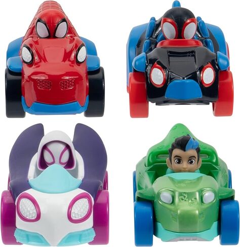 MARVEL Spidey and His Amazing Friends Amazing Metals 4 Pack - Four 3-Inch Die-Cast Dino-Webs Vehicles with Built-in-Characters in Saudi Arabia