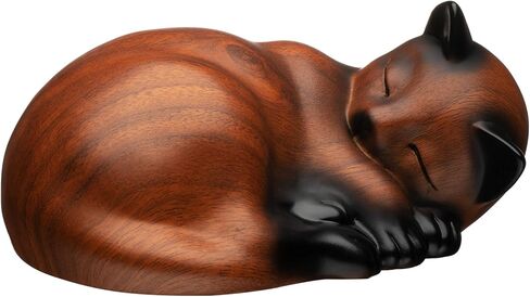 Pet Urns,Sleeping Resin Cremation Cat Urn, Cat Urns for Ashes, Small Animal Urn,Small Pet Urns (Black Walnut) in Kuwait
