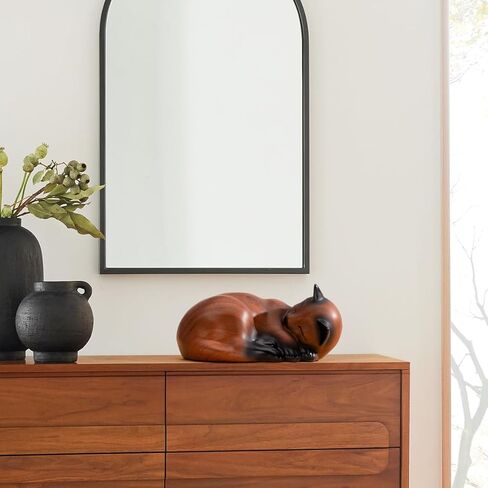 Pet Urns,Sleeping Resin Cremation Cat Urn, Cat Urns for Ashes, Small Animal Urn,Small Pet Urns (Black Walnut) in Kuwait