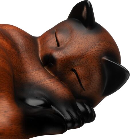 Pet Urns,Sleeping Resin Cremation Cat Urn, Cat Urns for Ashes, Small Animal Urn,Small Pet Urns (Black Walnut) in Kuwait