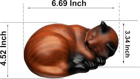 Pet Urns,Sleeping Resin Cremation Cat Urn, Cat Urns for Ashes, Small Animal Urn,Small Pet Urns (Black Walnut) in Kuwait