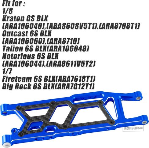 RC Rear Suspension Arms Upgrades Part for 1/8 Kraton (V4&V5)/Outcast/Notorious/Talion 6S BLX,1/7 Fireteam/Big Rock 6S BLX,Alloy Aluminium Rear Suspension Arms A Arms,2pcs,Navy Blue in Saudi Arabia