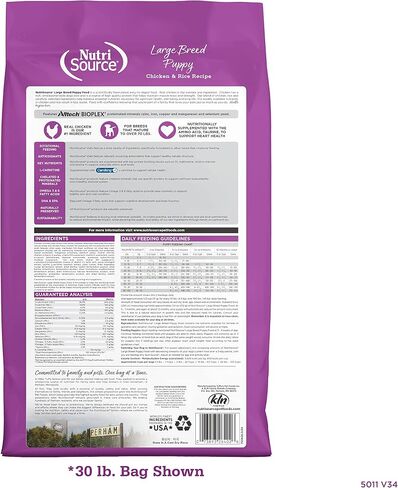 NutriSource Puppy Food for Large Breeds, Chicken and Rice, 26LB in Saudi Arabia