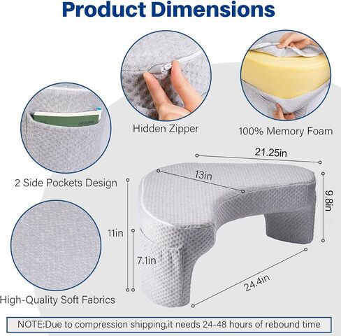 Reading Pillows for Sitting in Bed Adult, Soft Laptop Lap Desk, Cushy Desk, Extra Large Gaming Pillow with Pocket, Arm Rest Pillow for Couch Sofa Floor, Memory Foam Bed Rest Lap Pillow for Working (A) in Saudi Arabia