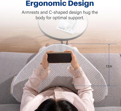 Reading Pillows for Sitting in Bed Adult, Soft Laptop Lap Desk, Cushy Desk, Extra Large Gaming Pillow with Pocket, Arm Rest Pillow for Couch Sofa Floor, Memory Foam Bed Rest Lap Pillow for Working (A) in Saudi Arabia