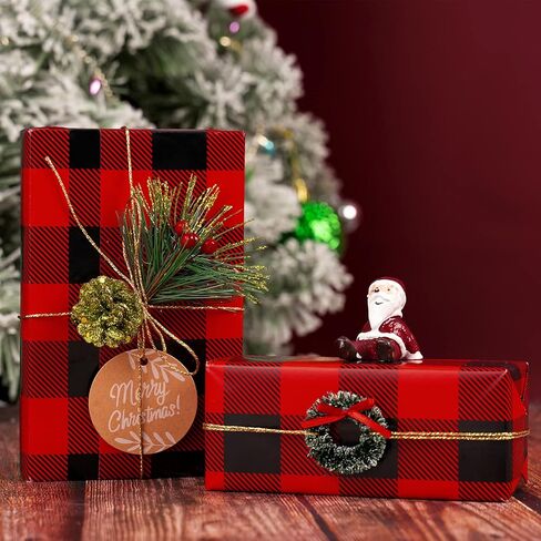 MAYPLUSS Green Kraft Christmas Wrapping Paper - 17Inch X 33Feet - Recyclable Festival Holiday Winter Woodland Matte Green Christmas Tree Kraft Gift Wrap Paper for Christmas, Party Decor, Celebration in Kuwait