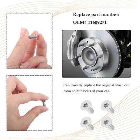 8PCS Brake Rotor Screw Replacement OEM#11609271,Stainless Steel Brake Parts Compatible with Buick Enclave,Chevrolet Suburban Silverado,Standard Auto Parts Brake Rotor Retaining Screw in Saudi Arabia