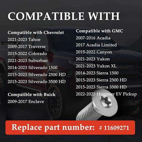 8PCS Brake Rotor Screw Replacement OEM#11609271,Stainless Steel Brake Parts Compatible with Buick Enclave,Chevrolet Suburban Silverado,Standard Auto Parts Brake Rotor Retaining Screw in Saudi Arabia