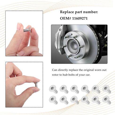 8PCS Brake Rotor Screw Replacement OEM#11609271,Stainless Steel Brake Parts Compatible with Buick Enclave,Chevrolet Suburban Silverado,Standard Auto Parts Brake Rotor Retaining Screw in Saudi Arabia