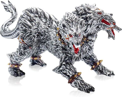 تمثال سيربيروس واقعي من Bbiamsleep مقاس 15.24 سم، تمثال هيلهاوند فضي من البلاستيك، تمثال سيربيروس وحش أسطوري، هدية لحفلات الهالوين وأعياد الميلاد، ديكور المنزل in Kuwait