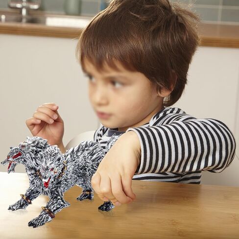 تمثال سيربيروس واقعي من Bbiamsleep مقاس 15.24 سم، تمثال هيلهاوند فضي من البلاستيك، تمثال سيربيروس وحش أسطوري، هدية لحفلات الهالوين وأعياد الميلاد، ديكور المنزل in Kuwait